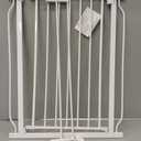 34" Extra Tall Baby Gate for Stairs, Auto Close Stroller Friendly Dog Gate Indoor for Doorways, Pressure Mounted 29"-40" Wide Baby Gate, Easy Walk Through Gate for Children & Pets, White
