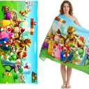Mario Beach Towel 30"x60", Soft Absorbent Bath Towel, Cartoon Mario Pool Towel for Beach and Bathroom