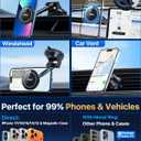 YRU Upgraded Magnetic Phone Holder Car【Patented & Super Magnet】 for MagSafe Mount Dashboard Windshield Vent Magnet Phone Cradle Stand for iPhone 17 16 15 14 13 12 Pro Max Samsung Truck, Black