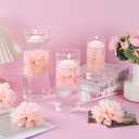 24 Pcs Floating Candles for Centerpieces and Floating Flowers for Centerpieces Pink Artificial Flowers Vase Fillers for Wedding Table Party Home Decoration