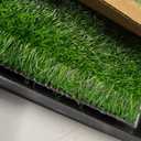 Dog Grass Large Potty Patch, Dog Litter Boxes Artificial Grass Bathroom Turf for Pet Training, Washable Puppy Pee Pad, Perfect Indoor/Outdoor Portable Potty Pet Loo (Tray system-35"X22.6")
