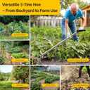 Hand Rake Long Handle - 74" Cultivator Weeding Rakes for Lifts Out Deep-Rooted Grass, 3-Tine Claw Rakes Heavy Duty Carbon Steel with D Grip for Digging Potato,Carrots,Loosens Soil