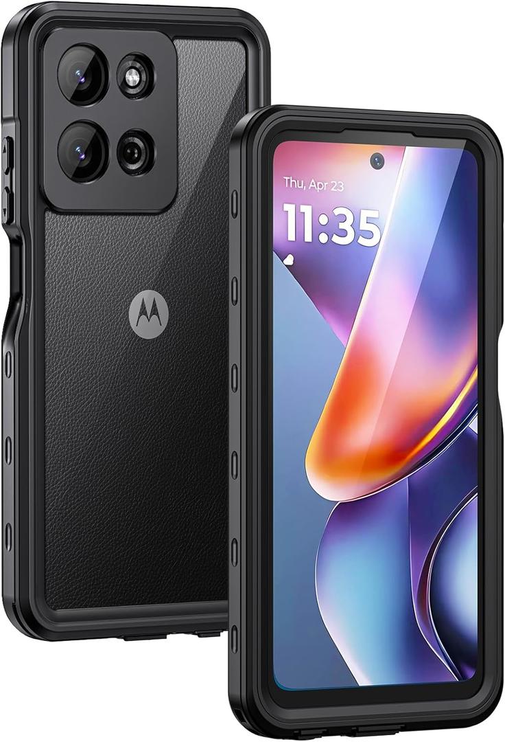 Lanhiem for Moto G 5G 2025 Case, IP68 Waterproof Dustproof Shockproof Case with Built-in Screen Protector, Full Body Underwater Protective Cover for Moto G 5G Only, Black
