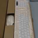 Silent Wireless Keyboard and Mouse Combo, Full-Sized Wireless Keyboard and Adjustable DPI Mouse, 2.4GHz USB Receiver, Keyboard and Mouse for PC, Windows, MAC, Desktop, Laptop(Latte-Color B)