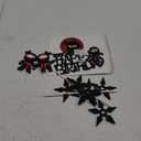 9 Pcs Ninja Happy Birthday Cake Toppers Black Red Glitter for Ninja Theme Birthday Party Karate Kung Fu Warriors Cake Decorations Supplies