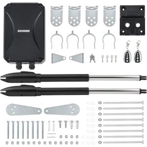CO-Z Automatic Dual Swing Gate Opener Kit, Electric Gate Opener for Doors up to 660lb*2 18ft, Driveway Home Garden Gate System for Double Swing Gates, Dual Gate Complete Kit with Remote Control