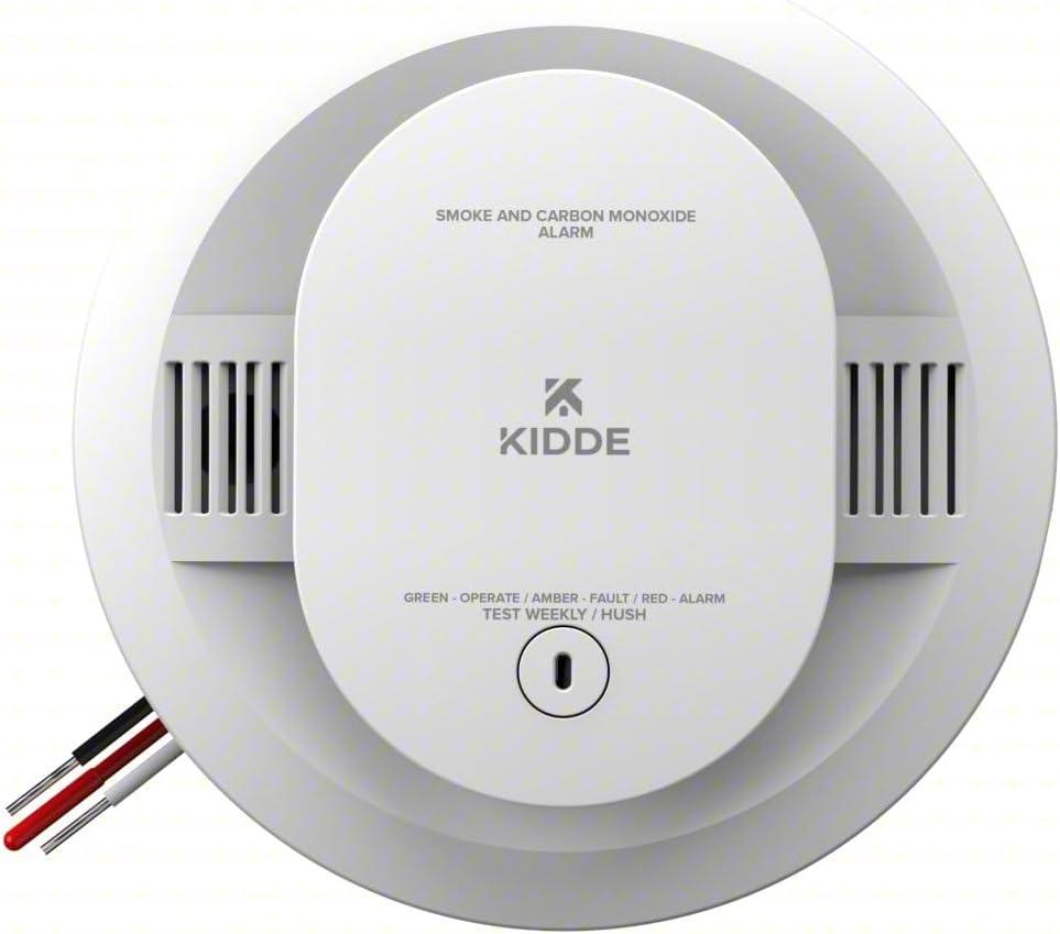 Kidde CUACFEX Hardwired Smoke and Carbon Monoxide Alarm with AA Battery Backup, Interconnectable, Model 21033083 (Replace 10Y After Installation)
