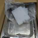 Ice Food Serving Display Tray with Clear Roll Top Cover & 2 Stainless Steel Tongs, Chilled Buffet Server Food Display Platter with 3 Ice Packs for Seafood, Parties, Catering & Hotel
