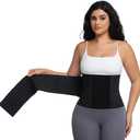 Waist Trainer Belt Waist Cincher Trimmer Ab Belt Tummy Control Body Shaper with Triple Wrap Women and Men Black XS