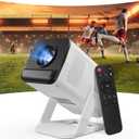 Mini Projector for Bedroom & Outdoor, Smart Phone Control App, Android 14 Portable Proyector, 1080P with 4K Support, WiFi 6 Bluetooth 5.4, 210, Auto Keystone, 40-100" Short Throw Movie Projector