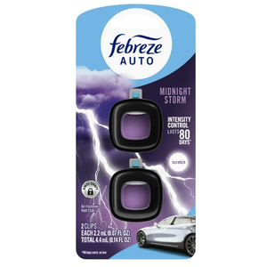 Febreze Car Air Freshener Vent Clip, Midnight Storm, 2 clips each 2.2mL (0.07Fl OZ)