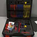 110PCS Automotive Circuit Test Lead Kit, Multimeter Leads Kit,Multi Function Auto Diagnostic Tools with Power Back Probes Test Lead Set Wire Connectors Set with Black Carrying Case,Alligator Clips