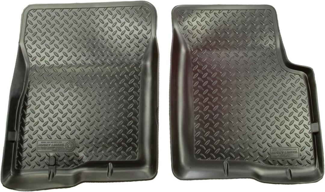 Husky Liners Classic Style Floor Mats | Fits 2001-2003 Ford F-150, SuperCrew (Crew Cab),1997-2002 Expedition, 1998-2002 Linvoln Navigator, 2002 Lincoln Blackwood | Front Row, 2-pc Black - 33401