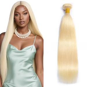 Freiuoke 28 Inch 613 Straight Bundle Blonde Human Hair Bundles White Blonde Bundles Human Hair Unprocessed Virgin Hair 1 Bundle 50g