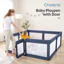 Baby Playpen,Extra Large Playpen for Babies and Toddlers, Sturdy Play Pen Play Yard with Safety Gate,79x71Baby Play Pen(Blue)