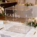Clear Acrylic Card Box with Slot & Lock, DIY Large Wedding Card Boxes for Reception, Elegant Money Envelop Gift Cards Box for Party Wedding Birthday Baby Shower Graduation Table Decor