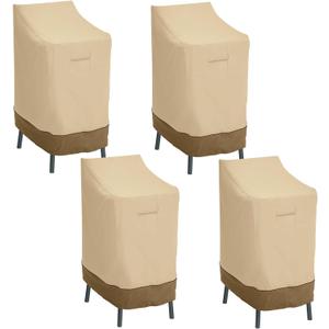 Classic Accessories Veranda Water-Resistant 26 Inch Patio Bar Chair & Stool Cover, 4-Pack, Patio Furniture Covers