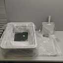 Stainless Steel Litter Box with Lid, XL Extra Large Metal Cat Litter Boxes for Big Cats Enclosed, Easy to Scoop with Scoop Set, High Sides Enclosure Anti-Urine Leakage Non-Sticky (Silver Gray)