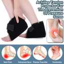 2 Pcs Heel Protectors for Pressure Sores Sheepskin Heel Pads Soft Foot Cushions Pad Protectors Adjustable Foot Pillows with Securing Strap for Bed Sore Ankle Ulcers(Black)