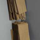 BAG BOX 100 Pcs Small 5.9x3.1x8.25 Inch Brown Kraft Paper Gift Bags with Handles for Bulk Wedding, Party Favors, Grocery, Shopping, Retail Merchandise, Gift Sacks