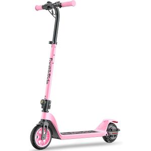 FanttikRide T10 Electric Scooter for Kids 4.3-5.6 ft, 200 W Motor,LED Battery Level, 7/10/12 MPH, Height Adjustable and 45 W Fast Charging, Foldable Electric Scooter for Kids, Up to 40 mins, Pink