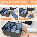 EASEVE 4Pcs Closet Organizers and Storage Bins for Clothes - 12 Cell Drawers Organizer Grid Storage Box for Jeans Pants Sweater T-shirts, Wardrobe Shelf Dividers Closets Organization