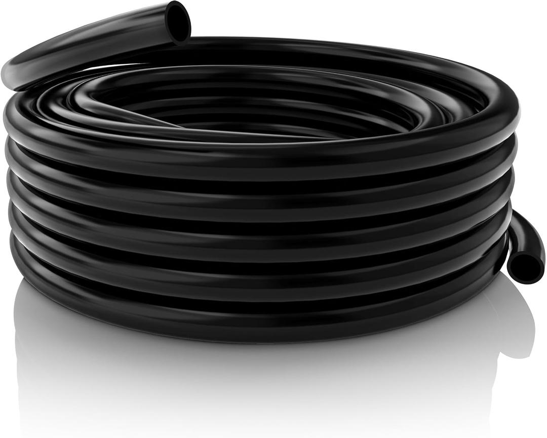 Alpine Corporation 1 Inch Inside Diameter and 100 Feet Long PVC Tubing for Ponds, Fountains and Waterfalls Circulations, Black
