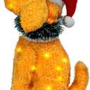 Afirst Christmas Dog Lighted Decorations, Dog with Christmas Hat Lighted Up Outdoor Lighted Holiday Displays Gift for Home Garden Party Yard Porch Decor, 1 x 1 x 1 inches