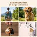 Pet Hair Keepsake Keychain Set - 2 Leather Paw & 2 Transparent Pet Hair Collector Keyrings, Memorial Gifts for Dog Lovers