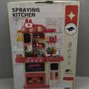 47PCS Kids Kitchen Playset with Sound & Light, Cooking Stove with Steam, Play Sink and Toy Kitchen Accessories - Pretend Kitchen Play Food Toys for Boys and Girls, Toddler Kitchen Set (Red)