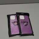 2 Pack Thomo Compatible with iPhone 13 Pro Max Case,[Bling Kickstand] Cute Glitter Slim Bumper Diamond Cover Ring Holder Full-Body Protective Phone Case for iPhone 13 Pro Max Women Girls -Purple