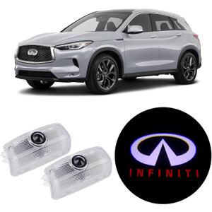 Never Fade Car LED Door Logo Projector Ghost Shadow Light, Compatible with Q50 Q60 Q70 QX70 QX50 QX56 QX60 JX35 QX70 QX80 EX FX G M Series Car Accessories (White Red)