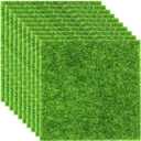 Elcoho 10 Pieces Fake Grass for Crafts Fairy Garden 6 x 6 Inches Artificial Garden Grass for Miniature Ornament Dollhouse DIY Decoration