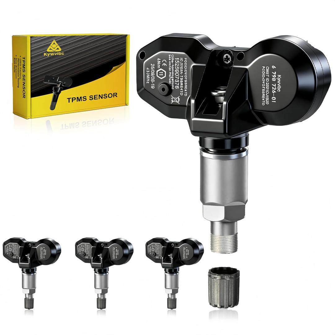 4PCS Pre-Programmed TPMS Sensor, 433MHZ Tire Pressure Monitor System Sensor Compatible with BMW Mini Rolls Royce Replace RDE008 36236798726