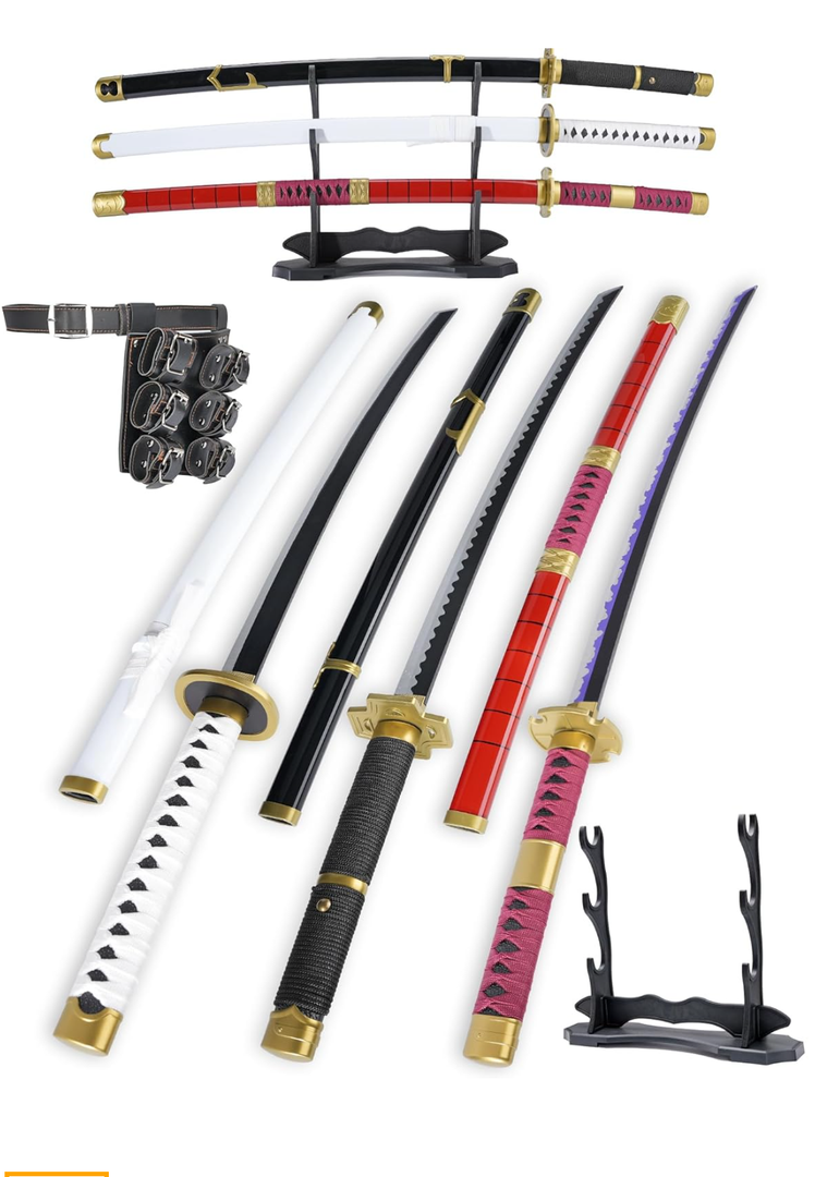 Cold Blade Toy Sword - 41 inches Toy Katana Replica with Holster Belt and Display Stand - Sword with Authentic Design
