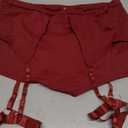 Women's Booty Shorts with Garters High-Waisted Biker Hot Pants Gym Workout Running Shorts Rave Outfits for Festival (X-Large, Burgundy)