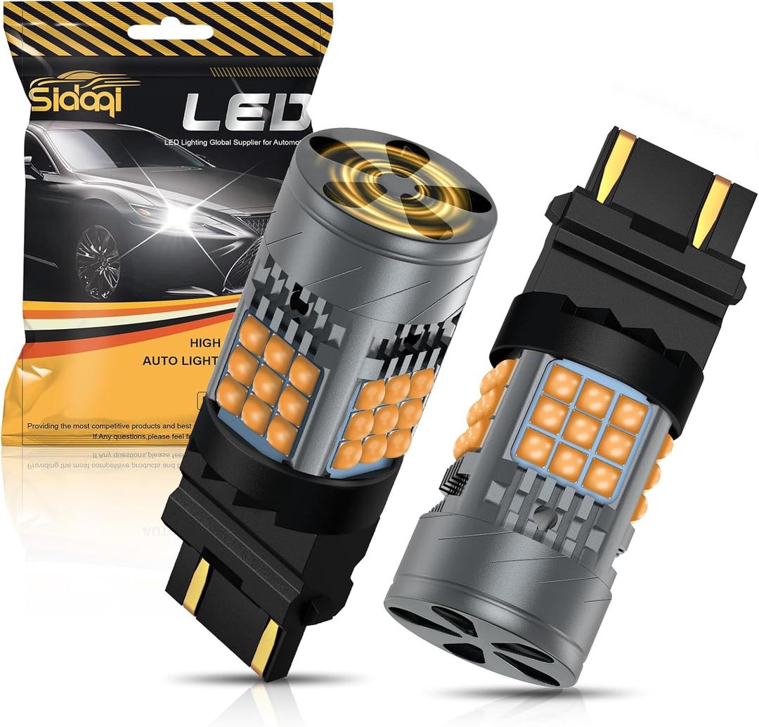 Sidaqi 3156 3157 LED Bulb Amber CANBUS Error Free 6000LM 36SMD 4157 LED Turn Signal Bulb 3057 3157 Built-in Load Resistor Anti Hyper Flash for Front Rear Turn Signal Light - 2 PCS