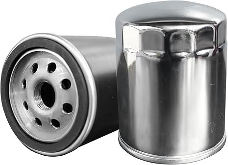 Motorcycle Oil Filters Replacement for Harley FLDE FLFB Road King FLHX Street FXBR, Chrome, Easy Install