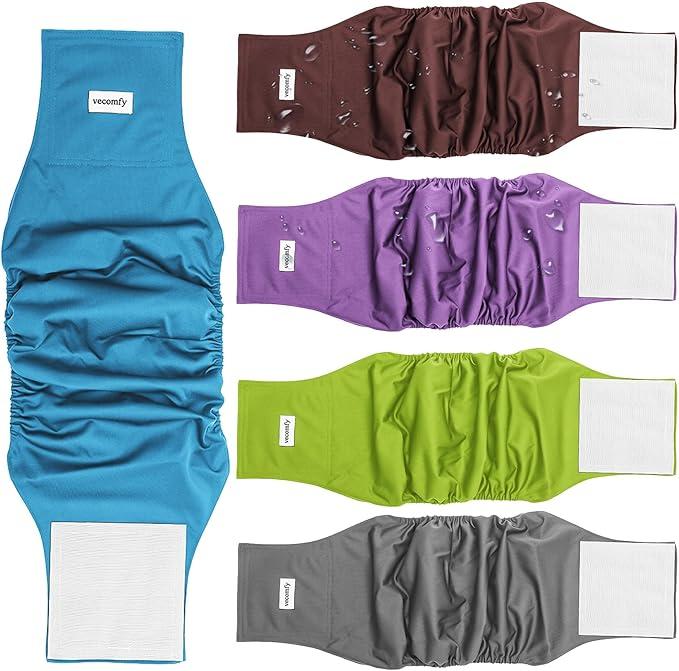 Belly Bands for Male Dogs Diapers(5 Pack),Premium Washable Reusable Small Dog Belly Wrap Leakproof Puppy Diapers,S