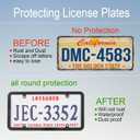 2Pack Transparent License Plate Cover and Frames,Clear Front and Rear License Plate Holder,Unbreakable Car Licence Plate Frame Protector fits Any US Plates with Screws & Caps (Black Frame)