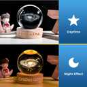 3D Galaxy Lamp Night Light 2.4 in. USB Sphere Light Crystal Ball Wooden Base Cool Lamps for Bedroom Teen Girl Gifts Trendy Stuff Kids Night Light Globe Light Elegant Design Home Decor (Galaxy)