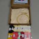 WATINC Spotted Punch Needle Coaster Kit - 22Pcs Crafts Punch Needle Coasters Kits for Beginners, 6 Colors Spotted Coaster Tufted Rug Pads with Adhesive Felt Yarns Embroidery Hoop Instruction