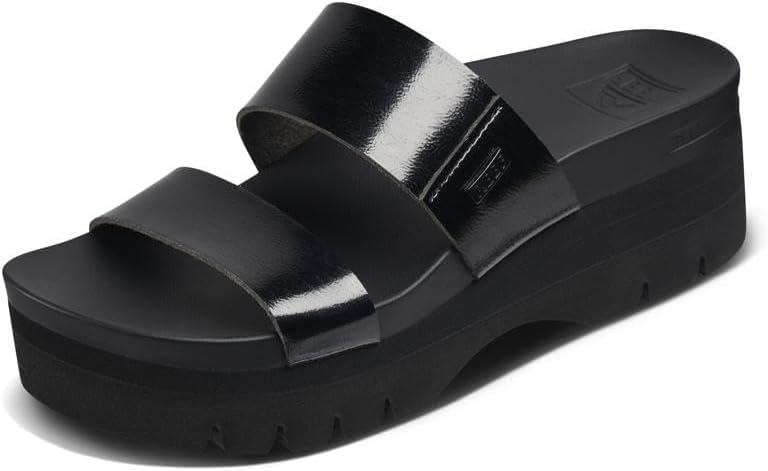REEF Women's, Cushion Vista Higher Slide (7, Black Patent)