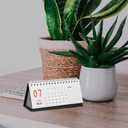 2026 Mini Calendar: Small Desktop Calendar 2025. 07-2026. 12, 18 Monthly Standing Flip Planner for Home School Office Organization Supplies, Black
