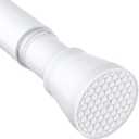 MEXAU Shower Curtain Rod 45-77 Inch White Shower Rod 7/8" Tension Curtain Rod Adjustable Curtain Rods No Drilling Shower Tension Rod Shower Curtain Tension Rod for Bathroom Windows Doorways