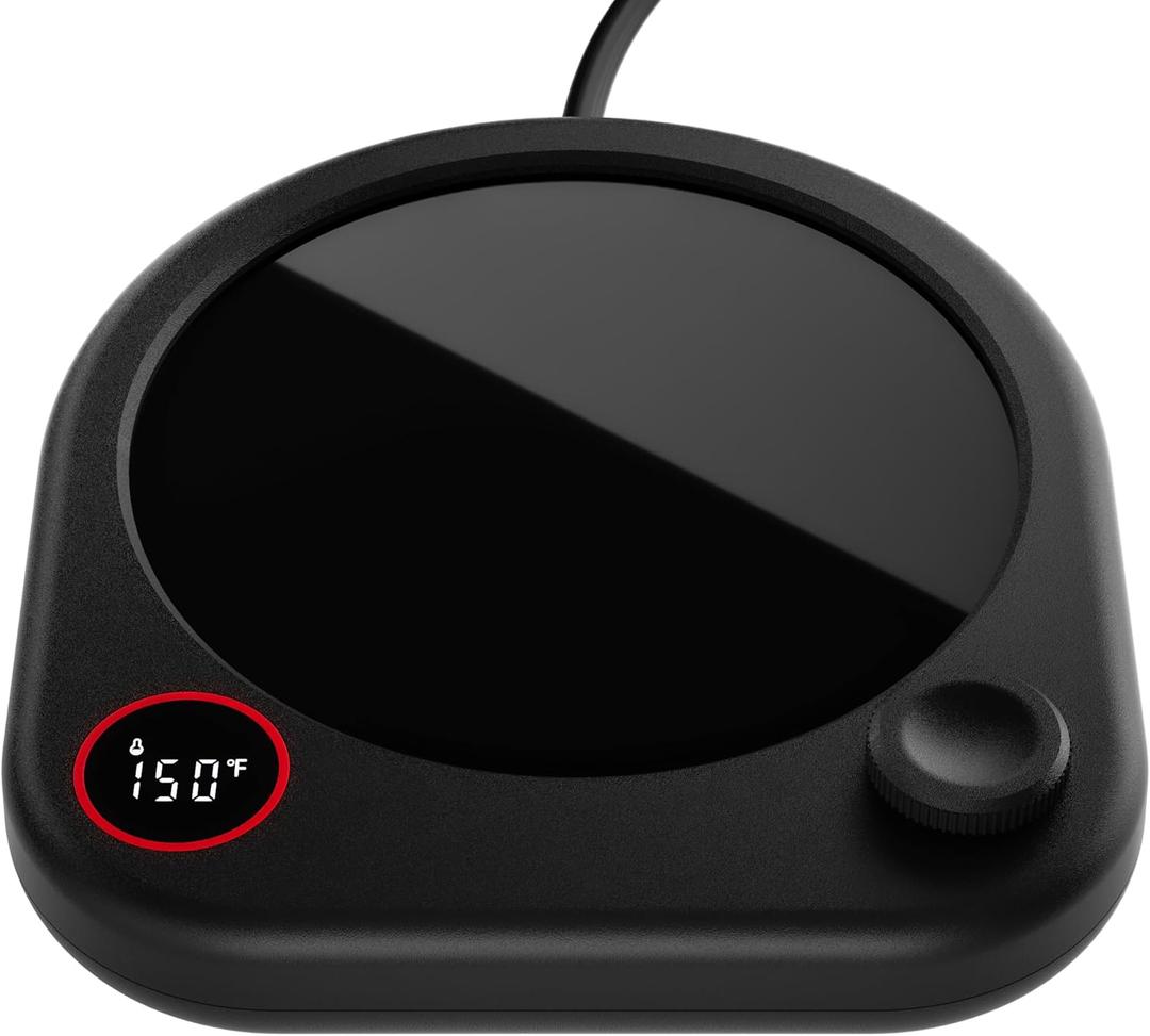 Coffee Mug Warmer for Desk, Electric Cup Heater for Tea Milk Beverages with Adjustable Temperature Display, Auto Shut Off Timer Mug Sensor, Candle Wax Heating Plate, Ideal Gift Accessory