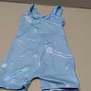 Gymnastics Leotards for Girls Sparkly One-Piece Pro Kids Unitard Biketards with Shorts, Size 105