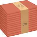 Urban Villa Cloth Napkins Set of 12 20x20 Inches 100% Cotton Napkins Cloth Washable Durable Reusable Absorbent Table Dinner Napkins Cloth for Thanksgiving Hotel Lunch Restaurant Parties  Rust Slub