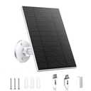 Security Camera 5V 5W Solar Panel - Adjustable Wall Mount, 9.8ft Cable, IP65 Waterproof - Suitable for USB-C & Micro USB (1 Pack)