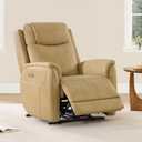 CHITA Power Recliner Chairs for Adults, Electric Leather Super Zero Gravity Recliner with USB & Type-C Charging Ports for Living Room, Bedroom & Home Theater Relaxation, Faux Leather in Tan